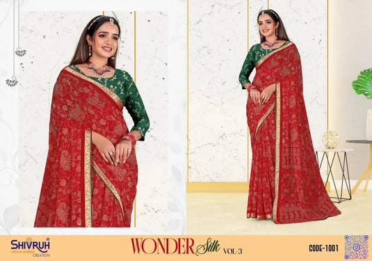 Printed Chiffon Evening wear saree