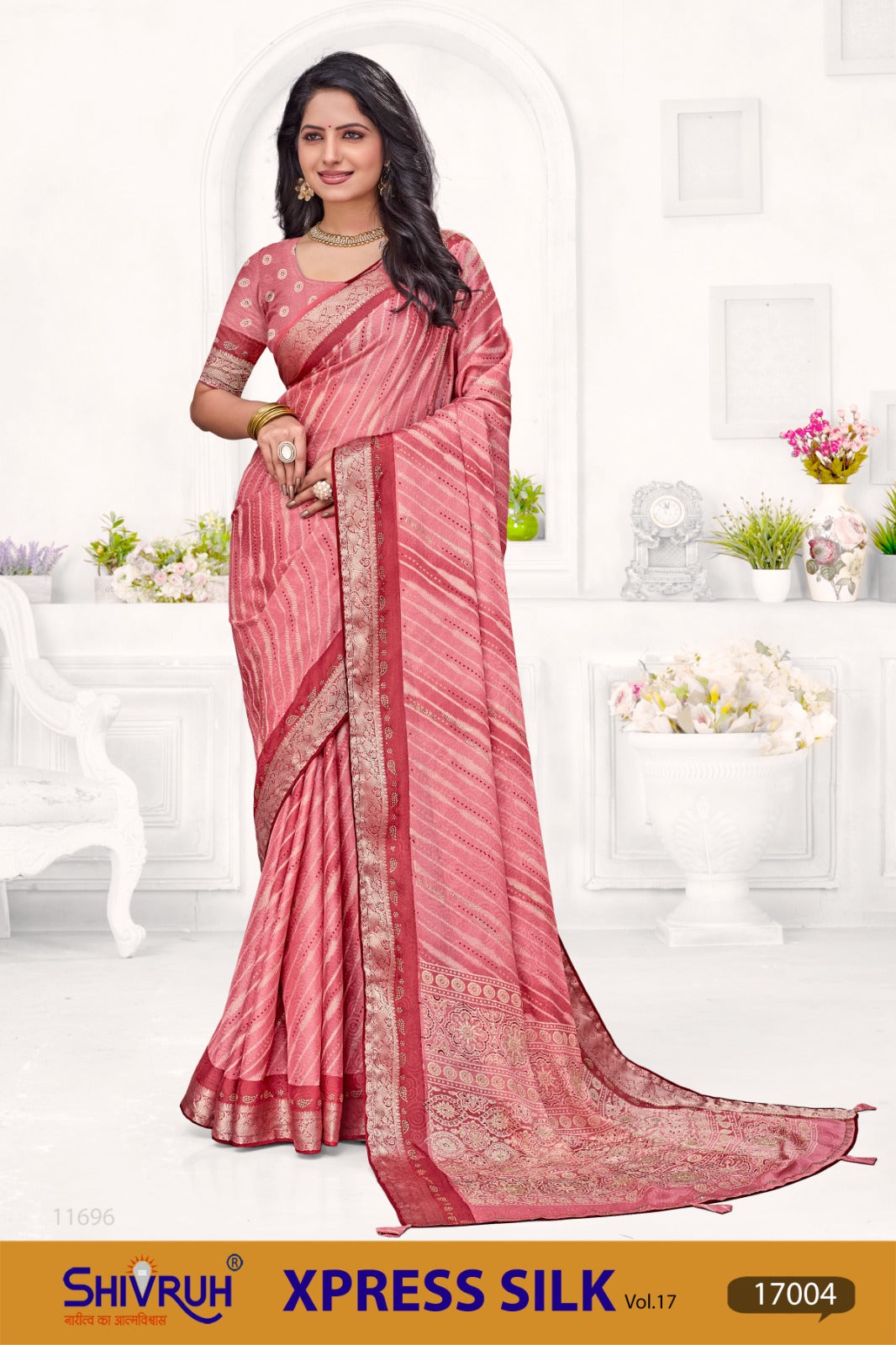Traditional साड़ी in Cotton with Swarovski Detailing – SHIVRUH