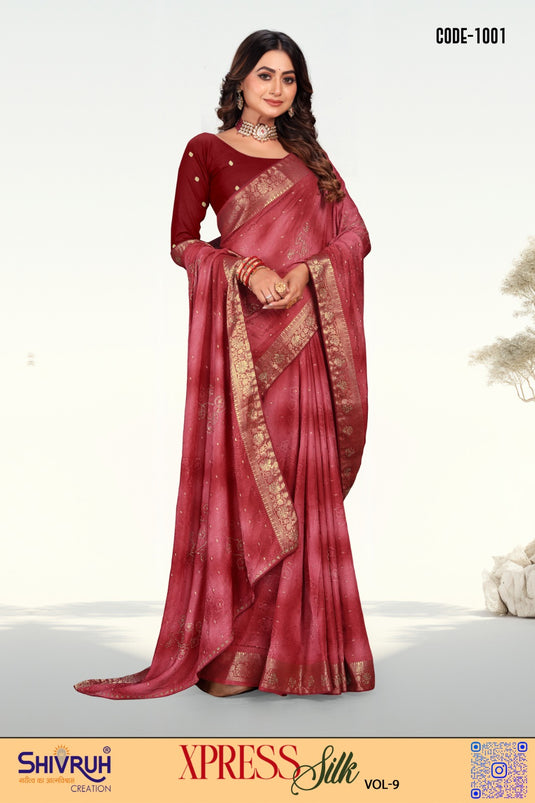 Half saree with layered frills and modern blouse styling