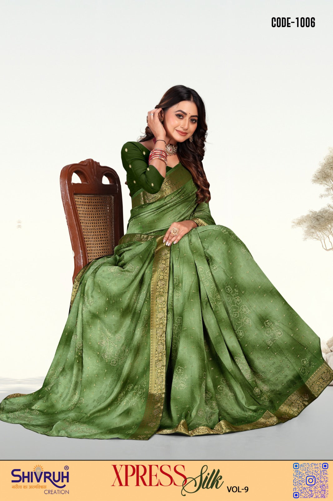 Wedding saree look in royal silk by SHIVRUH