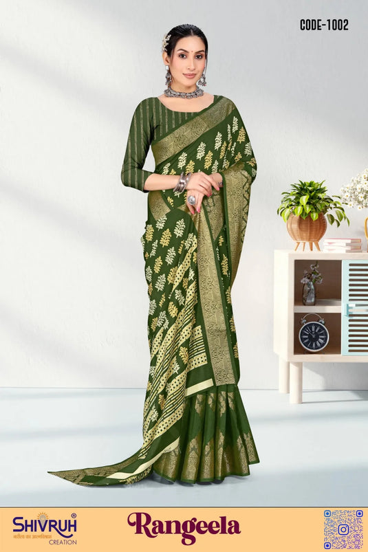 Arresting Soft cotton Embellished Wooven Saree