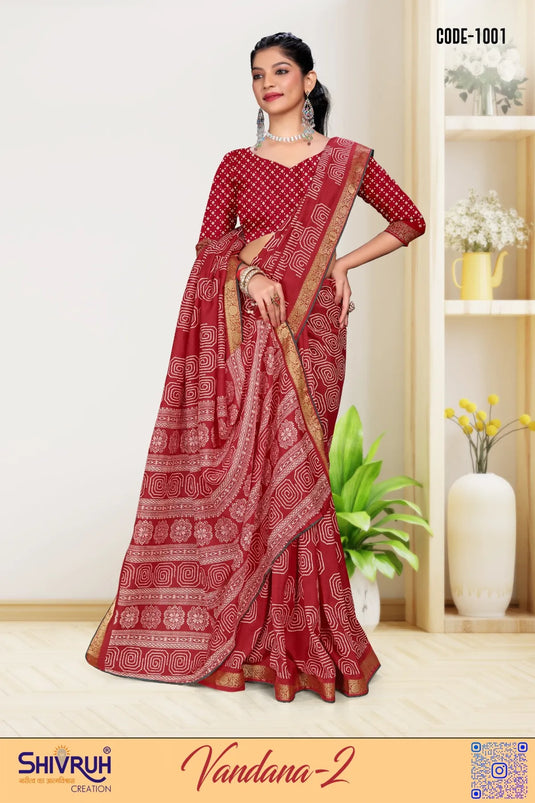 Cotton Slub light weight Print saree for women