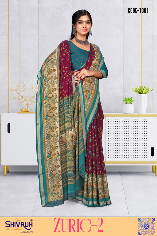 Soft Masakali festive wear saree blouse for women