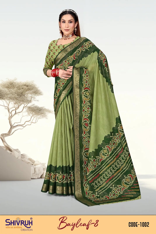 Latest saree in metallic printed georgette