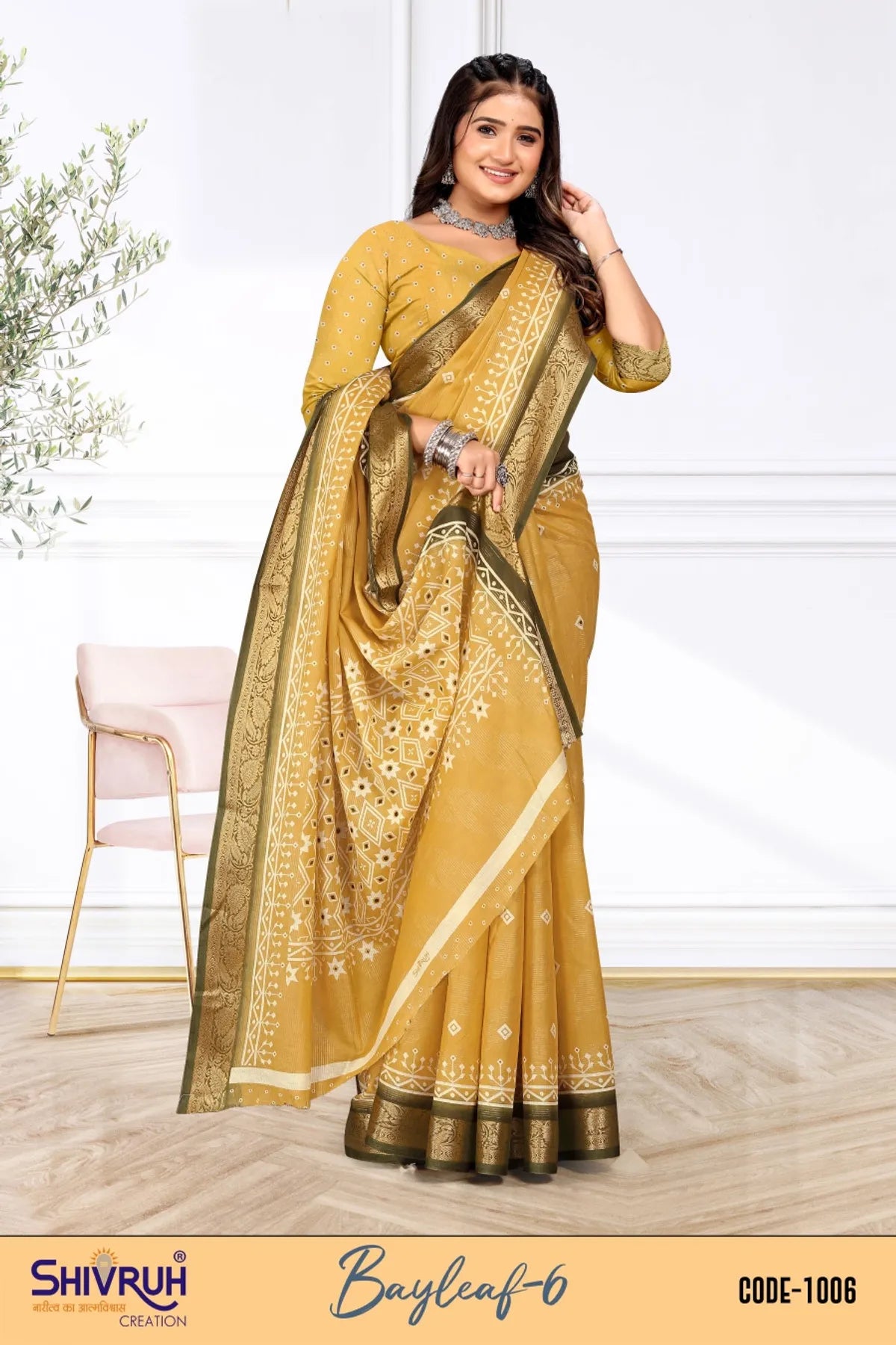 Lehriya saree with tie-dye wave print