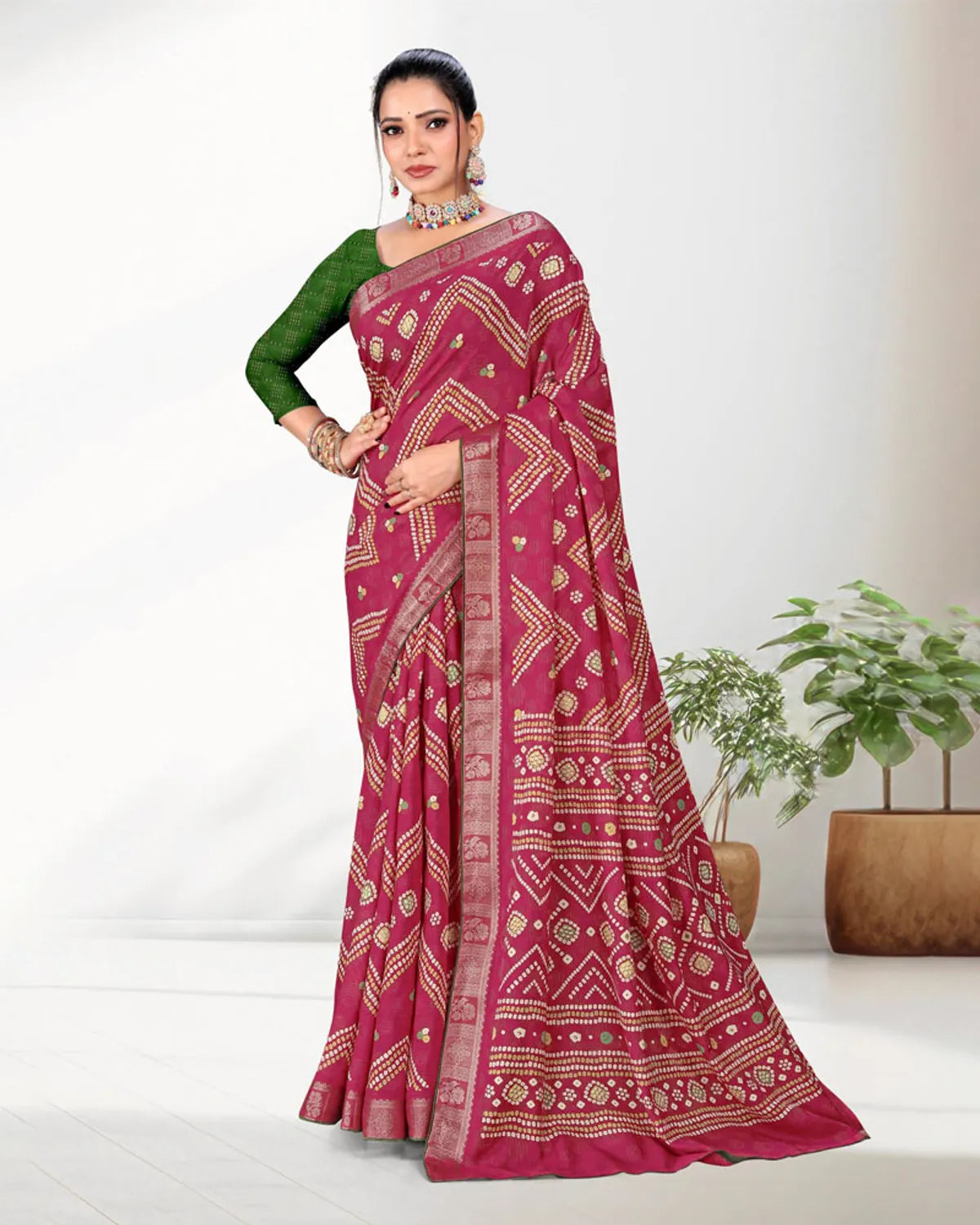 Saree blouse in rich embroidery with pearl drops
