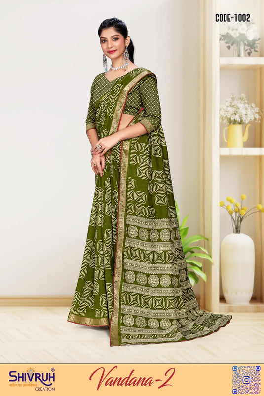 Cotton Slub light weight Print saree for women