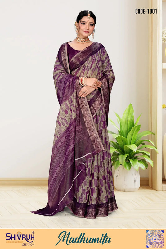 Women's Cotton Weaving zari Embellished saree