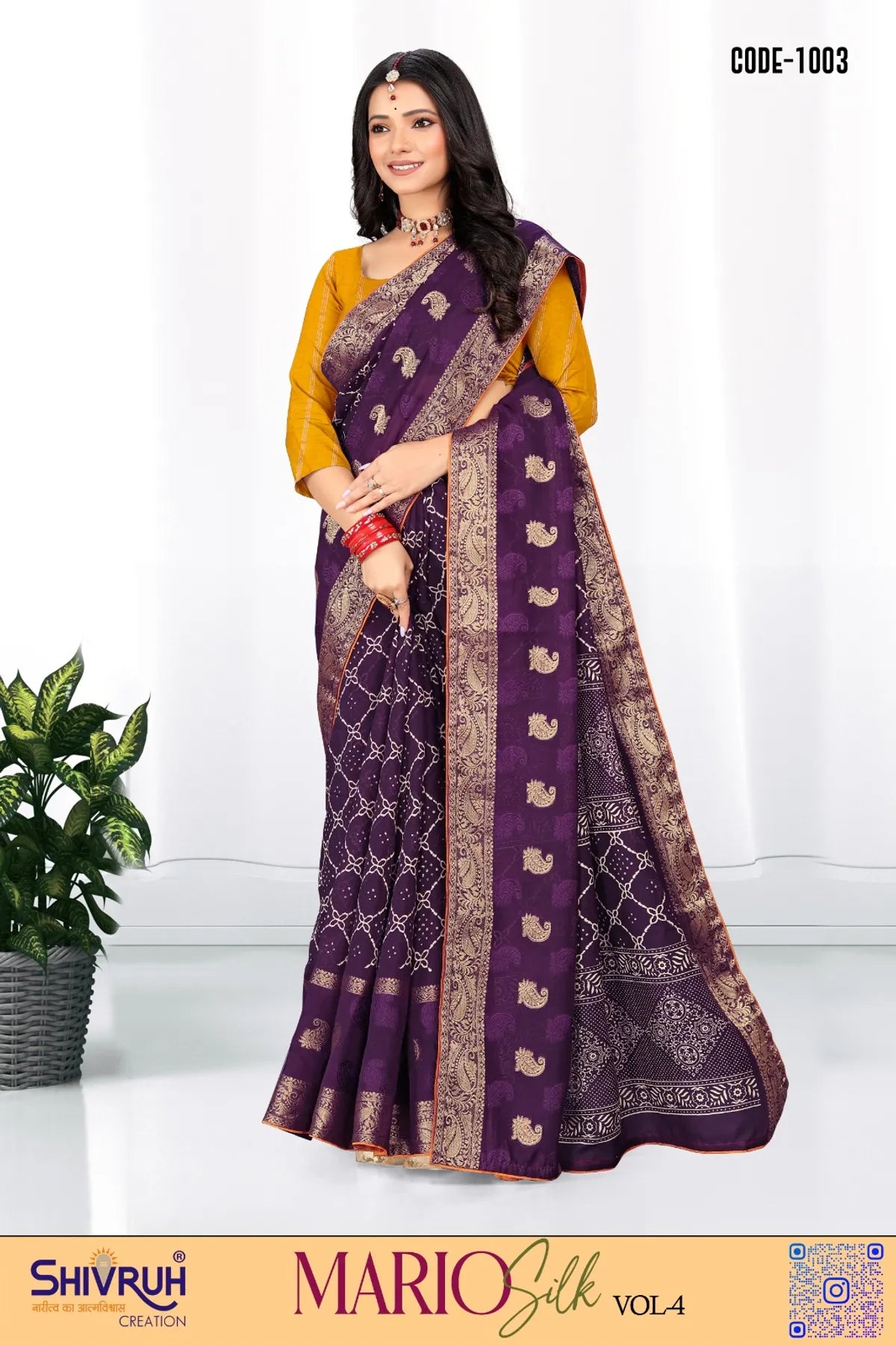 Classy women saree with contrast pallu