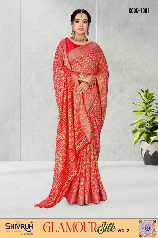 Alpona print Zari Border Soft cotton Saree with Blouse For Women