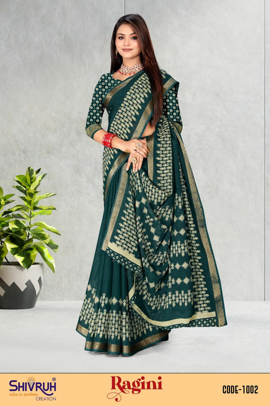 Women's Cotton Weaving zari Embellished saree