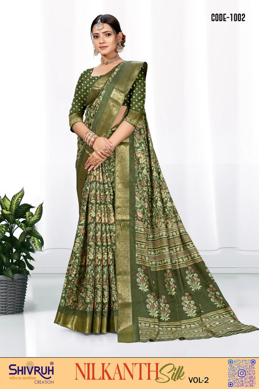 Lovely Dola Silk Nature print Fancy Saree
