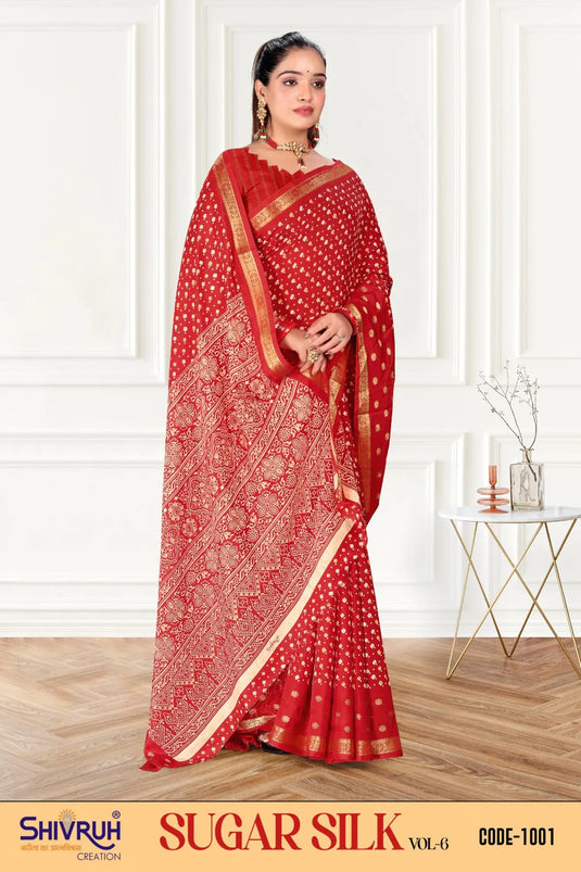 Dola Silk Jacqurad Butta Woven saree for women
