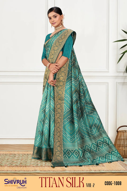 Women's Dola Silk Geometrical Print saree