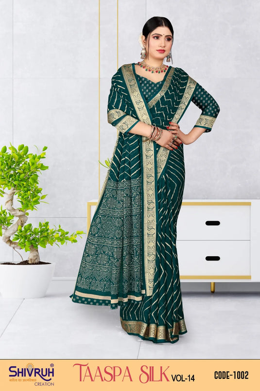 Georgette Jacquard Butta Printed Saree for women