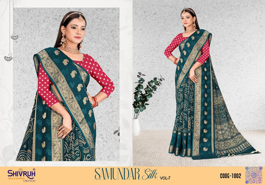 Saree design featuring paisley jaal work