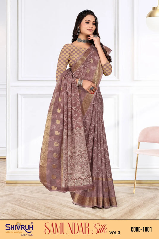 Bright jacquard panel Embellished Cotton saree