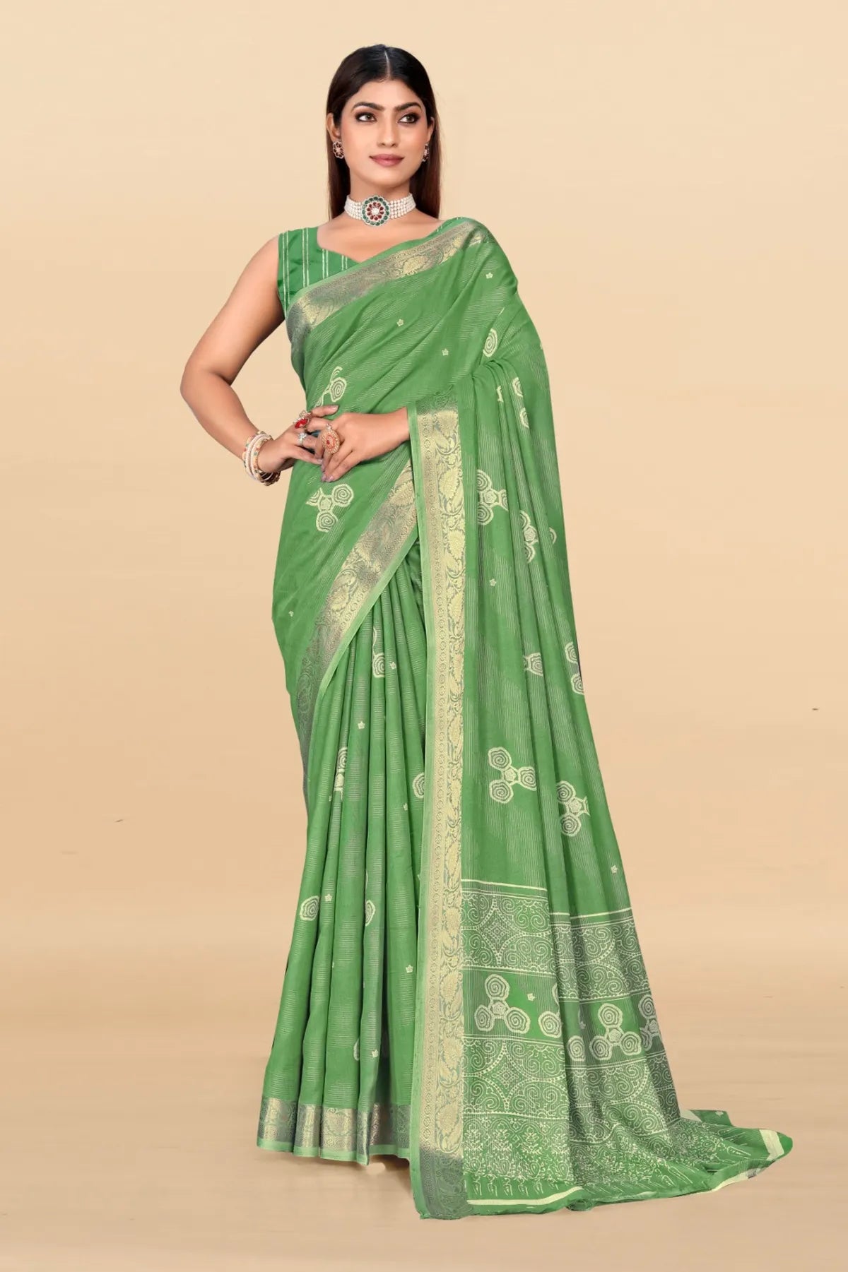 Half saree in royal blue with draped dupatta