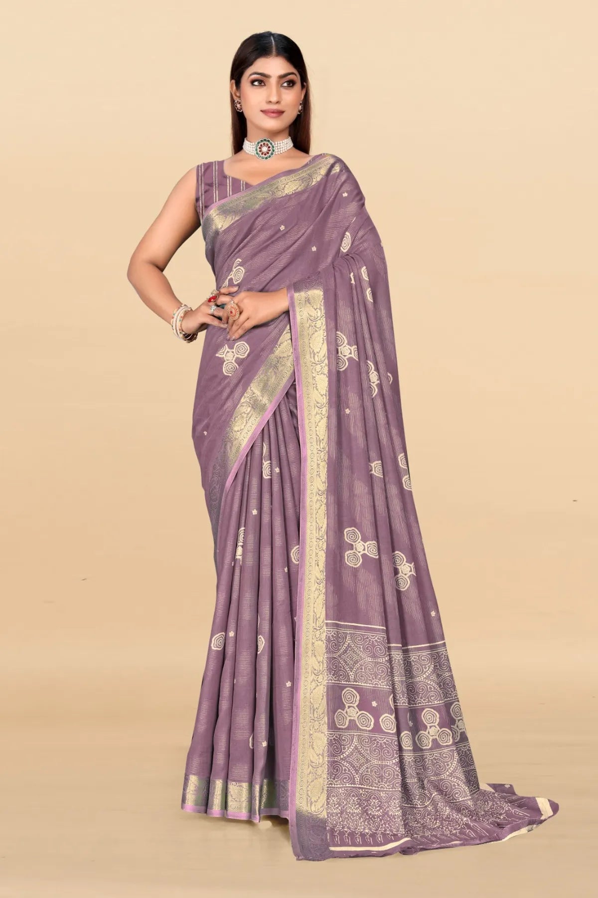 Backless saree blouse with pearl embroidery