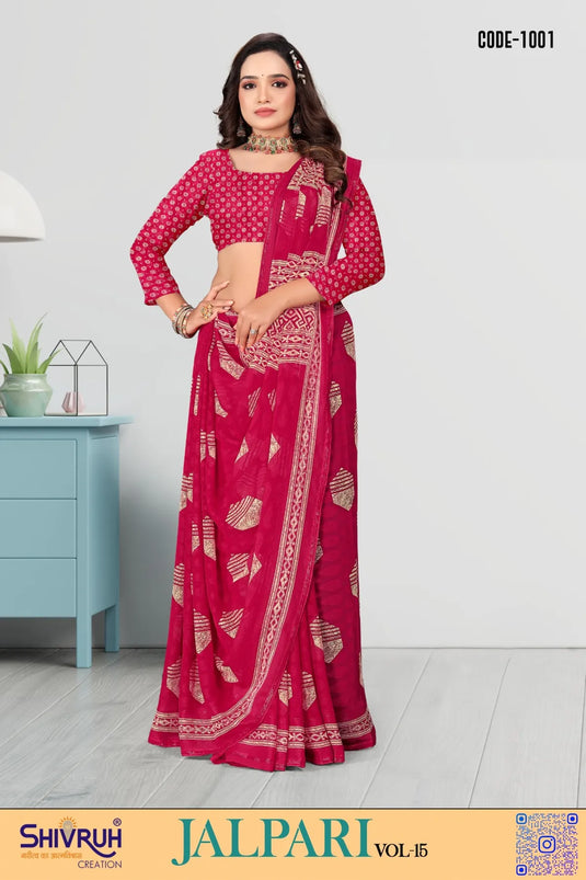 Online saree with pre-stitched blouse
