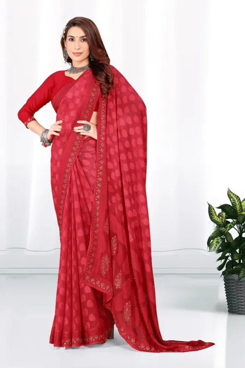 Handwoven cotton saree with tassel pallu